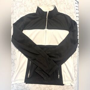 Nike Women’s Vintage Black and White Quarter-Zip Workout Pullover